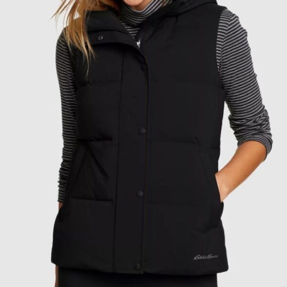 Eddie Bauer Women's Essential Goose Down Vest Black Size Medium - Picture 1 of 10